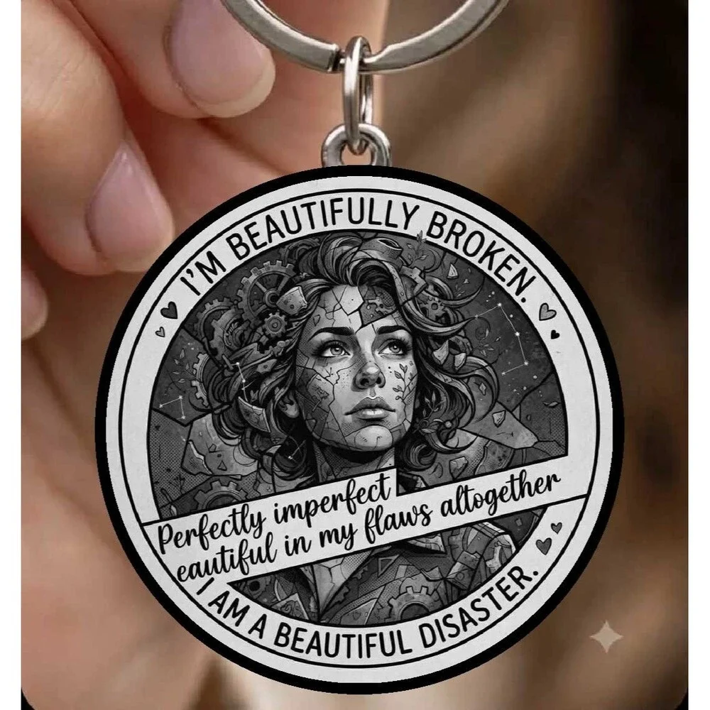 I'm Beautiful Amazing Inspiration Quote Love Stainless Keychain Art Live Happy